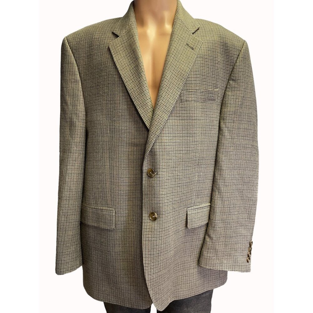 Lauren Ralph Lauren Men's Grey Houndstooth Blazer/Sports Coat Size 44R SKU 4689